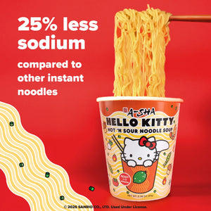 Hello Kitty x A-SHA Hot 'N Sour Noodle Soup (Single Cup) Home Goods ASHA FOODS USA CO INC