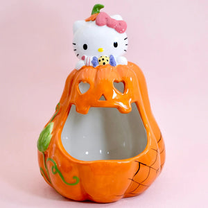 Hello Kitty Big Mouth Pumpkin Ceramic Candy Bowl Home Goods Blue Sky Clayworks