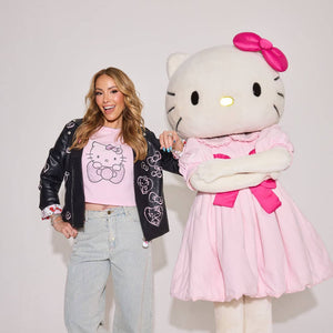 Hello Kitty x Lola + The Boys Adult Graffiti Biker Jacket (Black) Apparel Lola and The Boys NYC INC