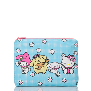 Hello Kitty and Friends x Aloha Collection Mid Pouch (Palaka Friends - Blue Skies) Bags Aloha Collection Inc