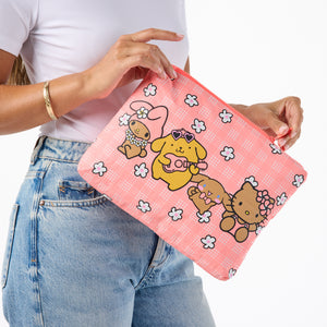 Hello Kitty and Friends x Aloha Collection Mid Pouch (Palaka Friends - Tan) Bags Aloha Collection Inc