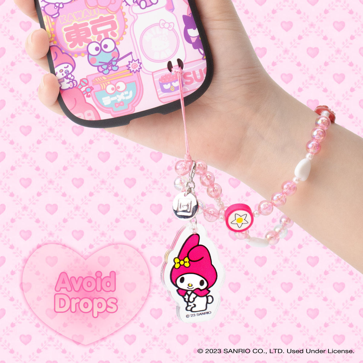 My Melody Beaded Charm Mobile Phone Wrist Strap Accessory HAMEE   