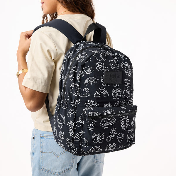Hello Kitty x Aloha Collection Keep It Light Backpack (Black & White I