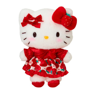 Hello Kitty Plush Mascot Keychain (Strawberry News 50th Anniv. Series) Accessory Japan Original