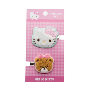 Hello Kitty 2-pc Chenille Hair Clips Accessory Global Original