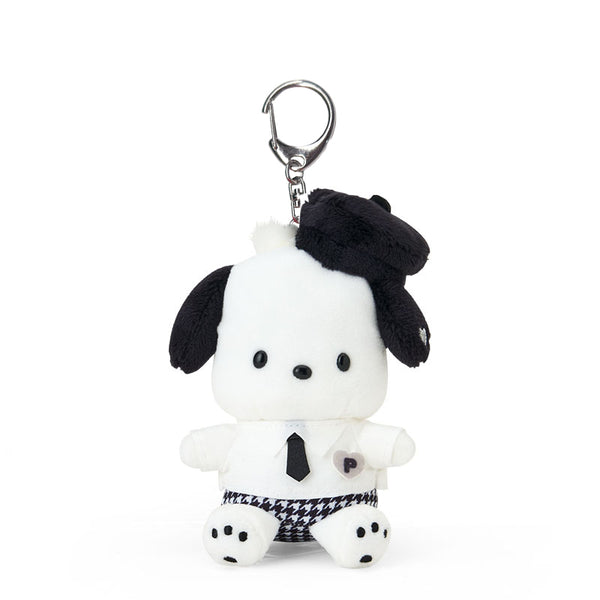 Pochacco Plush Mascot Keychain (Silver Houndstooth Series)