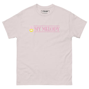 My Melody Gingham Logo Tee Apparel Printful Ice Grey S