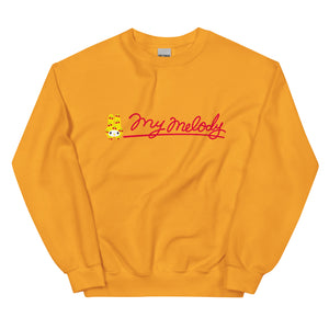 My Melody Cherry Sweet Logo Classic Crewneck Apparel Printful Gold S