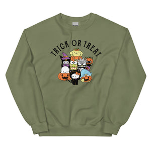 Hello Kitty and Friends Trick or Treat Classic Crewneck Apparel Printful Forest Moss S