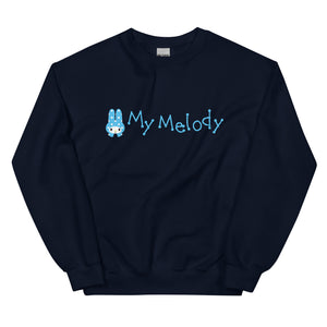 My Melody Teardrop Logo Classic Crewneck Apparel Printful Navy S