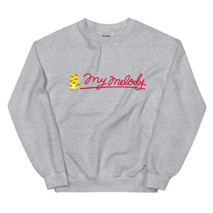 My Melody Cherry Sweet Logo Classic Crewneck Apparel Printful Sport Grey S