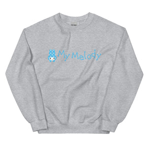 My Melody Teardrop Logo Classic Crewneck Apparel Printful Sport Grey S