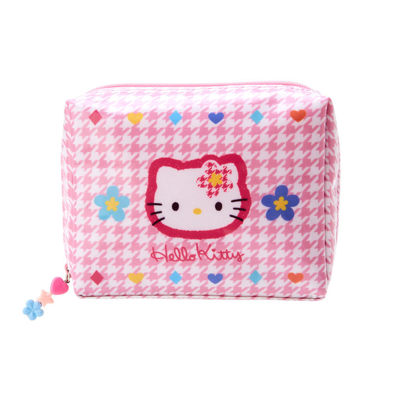 Hello Kitty Zipper Pouch (Floral Houndstooth Series) Bags Japan Original   