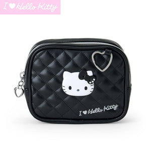 Hello Kitty Black Quilted Zipper Pouch (I Love Hello Kitty Series) Bags Japan Original