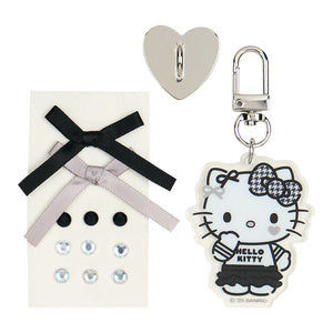 Hello Kitty Smartphone Charm Set (Silver Houndstooth Series) Accessory Japan Original