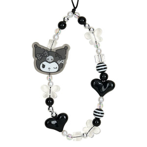 Kuromi Smartphone Charm Set (Silver Houndstooth Series) Accessory Japan Original