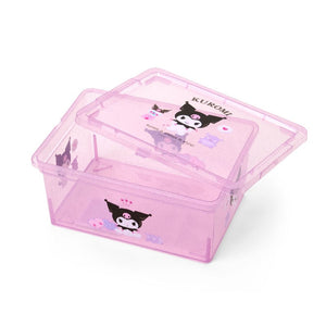 Kuromi Clear Glitter Storage Bin (S) Home Goods Japan Original