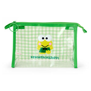 Keroppi Clear Gingham Zipper Pouch Bags Japan Original