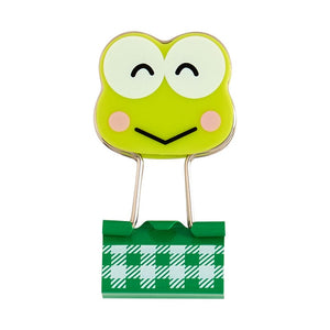 Keroppi Gingham Binder Clips (Set of 3) Stationery Japan Original