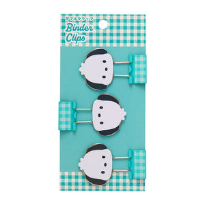 Pochacco Gingham Binder Clips (Set of 3) Stationery Japan Original