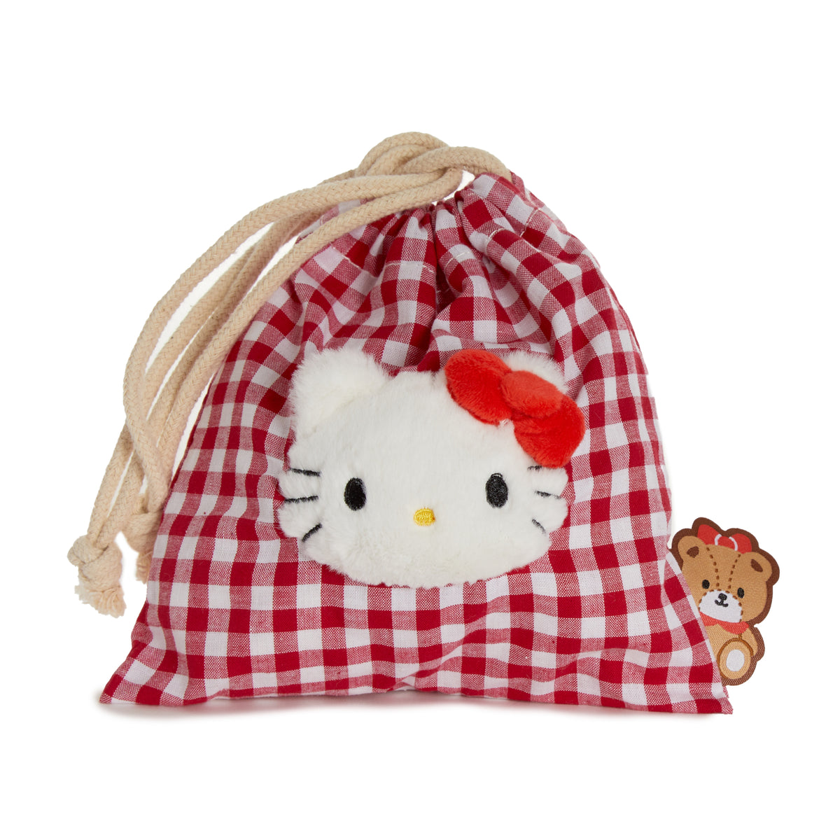 Hello Kitty Drawstring Pouch (Gingham Cafe Series) Bags NAKAJIMA CORPORATION   