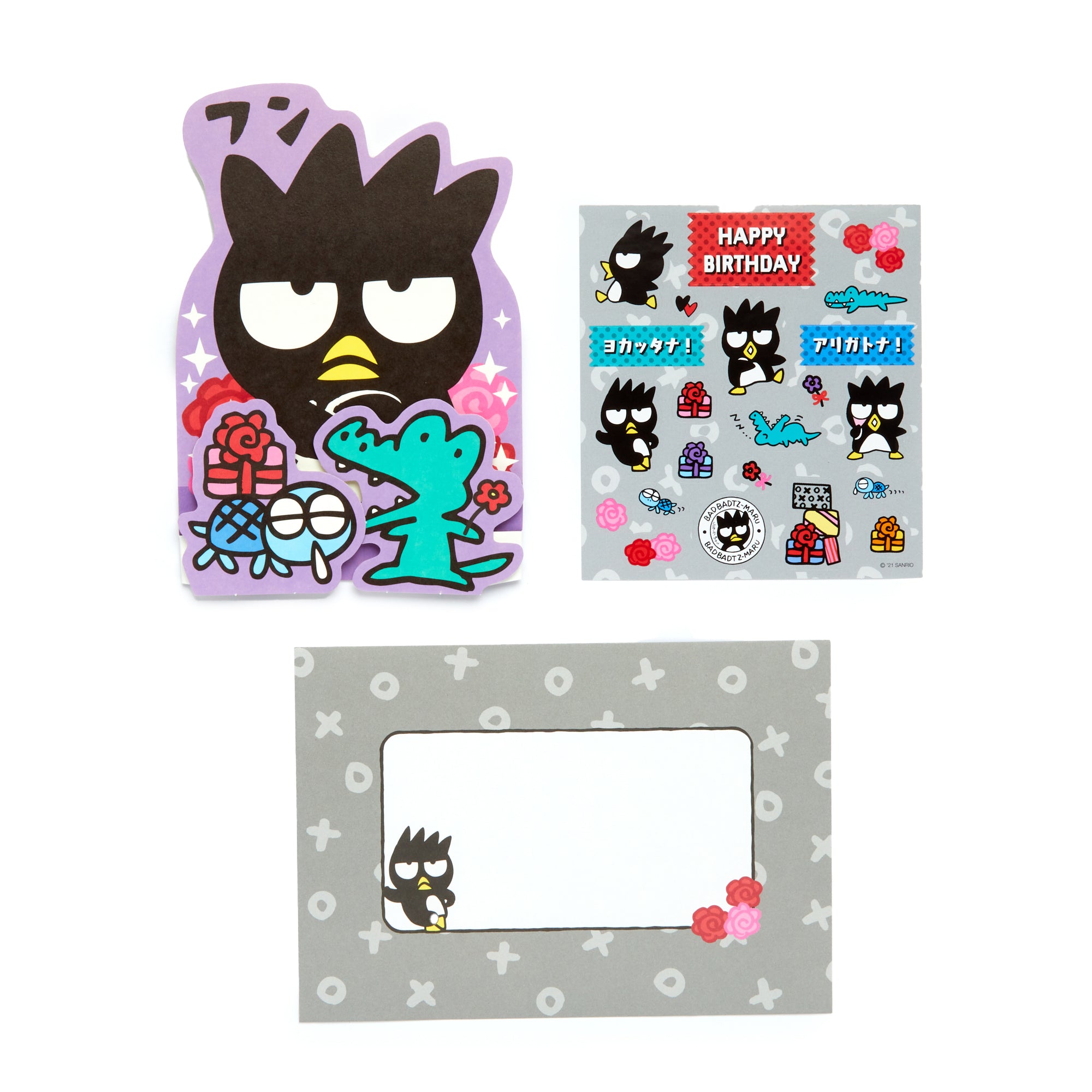 Badtz-maru Stickers and Greeting Card Stationery Japan Original   