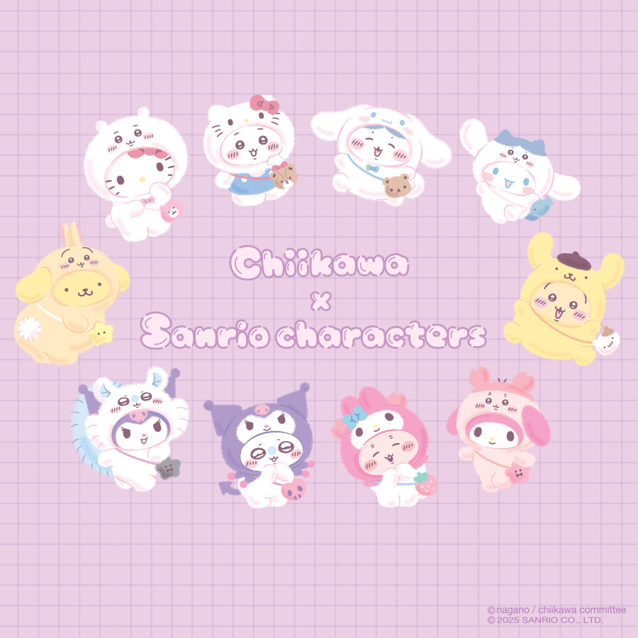 Image of Chiikawa x Sanrio Characters Artwork. 