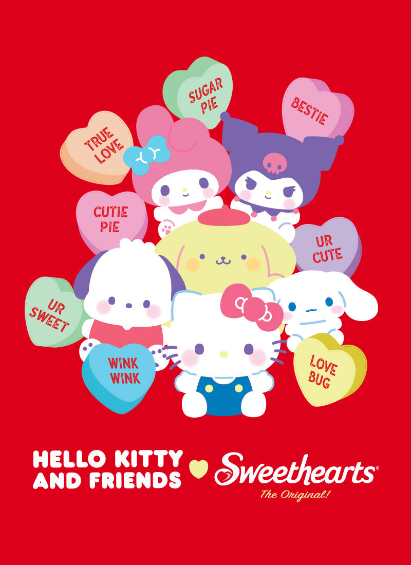 Hello Kitty and Friends x Sweethearts Candies Artwork.