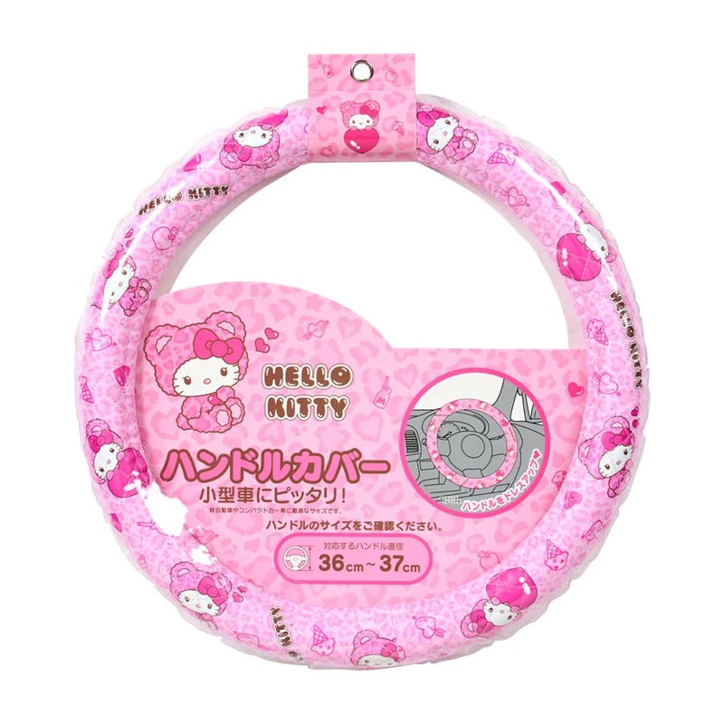 Hello Kitty Car Steering Wheel Cover (Teddy Pink) Travel Japan Original