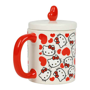 Hello Kitty Lidded Hearts Mug Set Home Goods BIOWORLD   