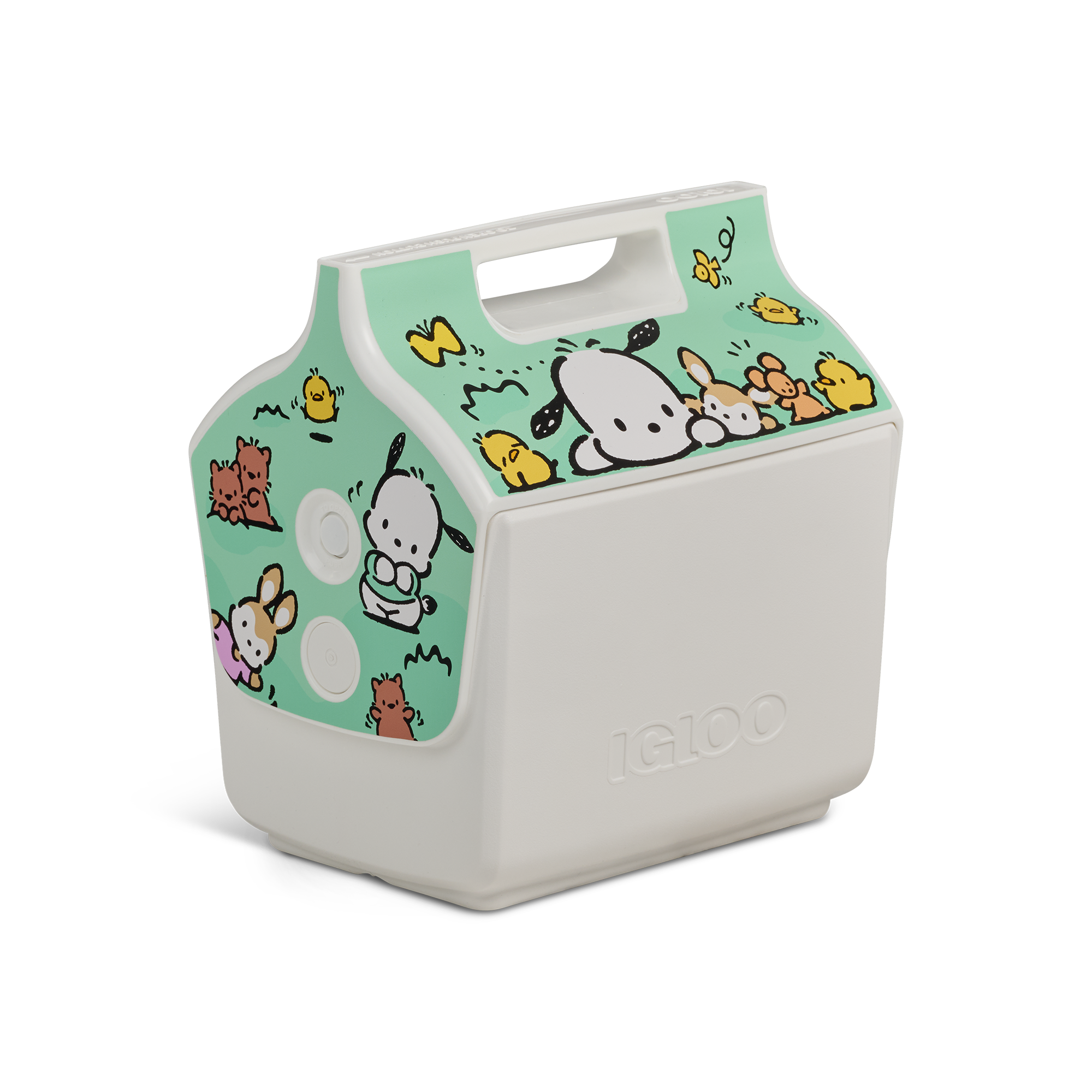 yukiemon ボックスポーチ TOYナイトボックス♡ ラベンダー×グリーン Pochacco x Igloo Little Playmate 7 Qt Cooler