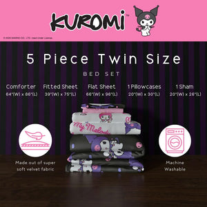 My Melody & Kuromi Besties Bedding Set Home Goods Franco Manufacturing Co Inc