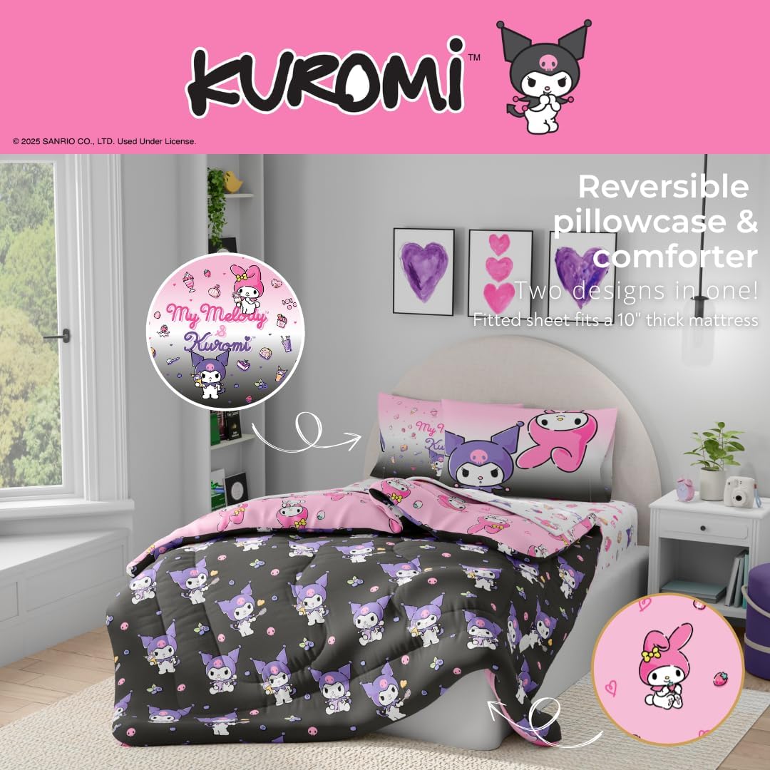 My Melody & Kuromi Besties Bedding Set Home Goods Franco Manufacturing Co Inc