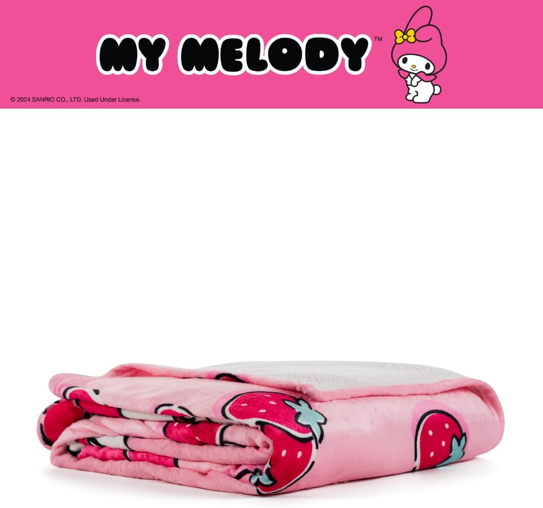 My Melody Throw Blanket (Strawberry Fields) Home Goods Franco Manufacturing Co Inc