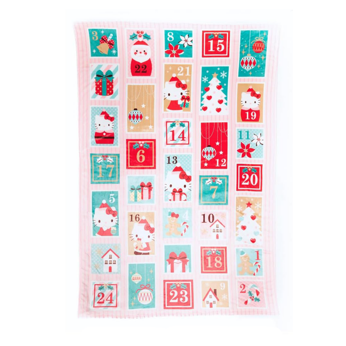 Hello Kitty Holiday Throw Blanket (Advent Calendar) Home Goods Franco Manufacturing Co Inc