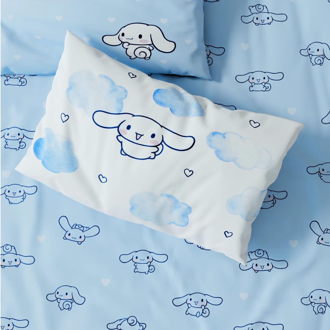 Cinnamoroll Bouncing Clouds Microfiber Sheet Set Home Goods Franco Manufacturing Co Inc