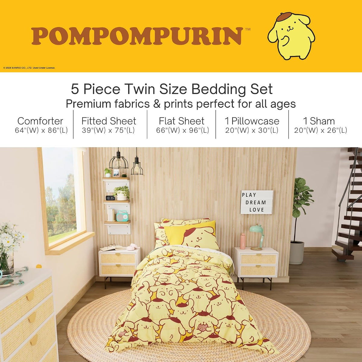 Pompompurin Happy Pudding Bedding Set Home Goods Franco Manufacturing Co Inc