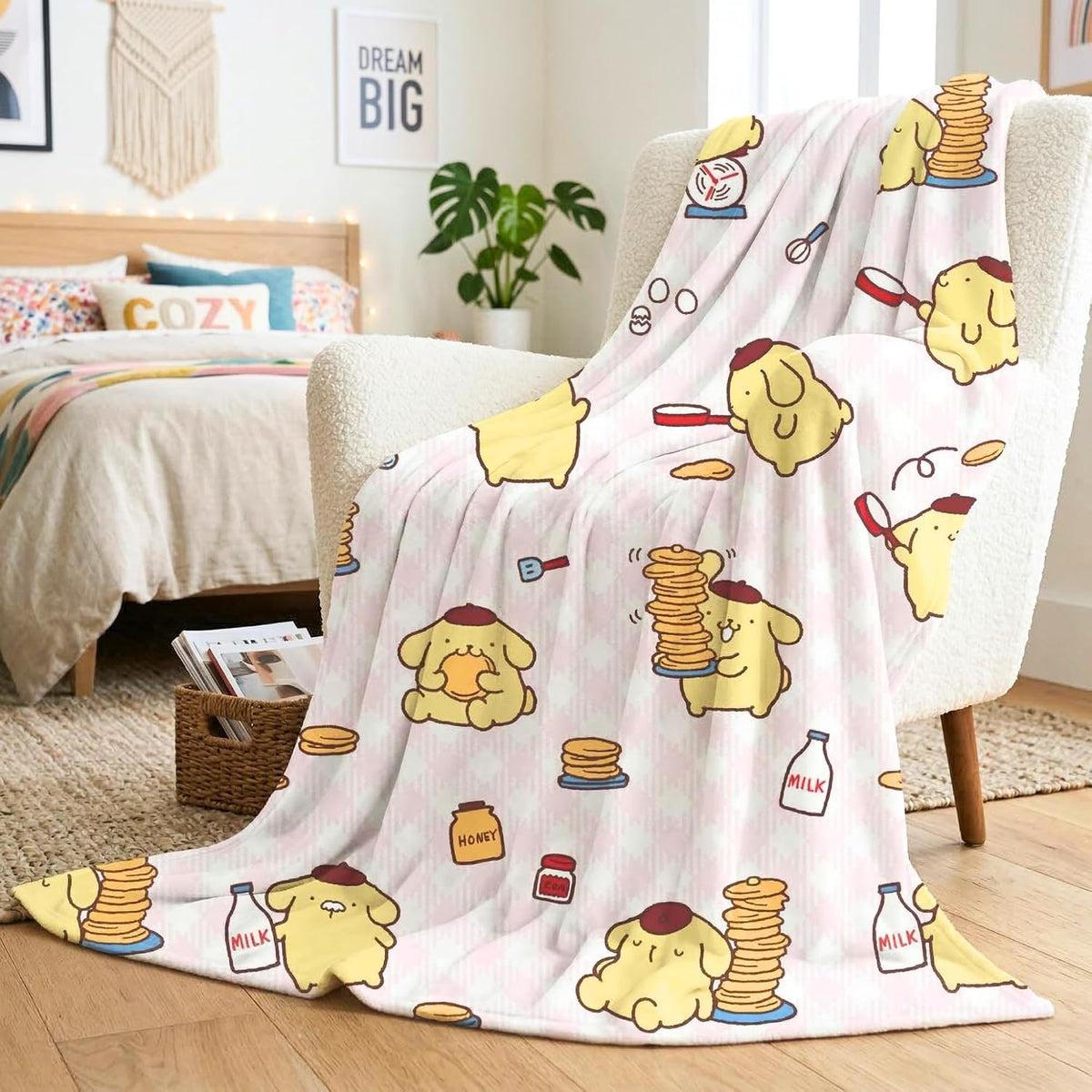 Pompompurin Throw Blanket (Pancakes) Home Goods Franco Manufacturing Co Inc