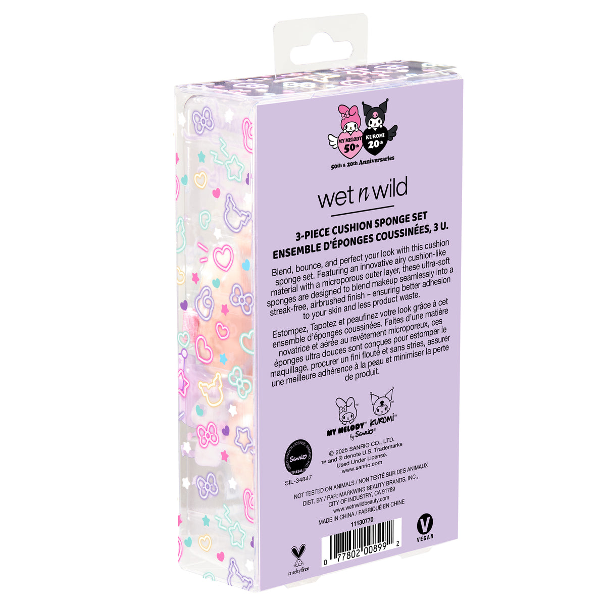 My Melody & Kuromi x Wet n Wild 3-Piece Cushion Sponge Set Beauty MARKWINS
