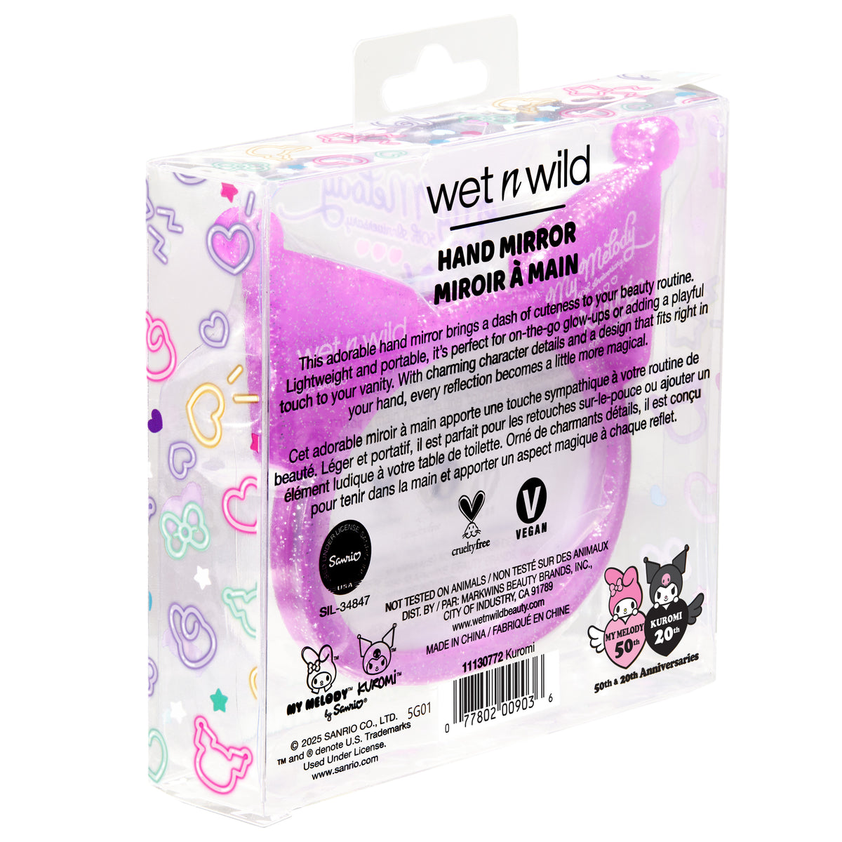 My Melody & Kuromi x Wet n Wild Hand Mirror (Kuromi) Beauty MARKWINS