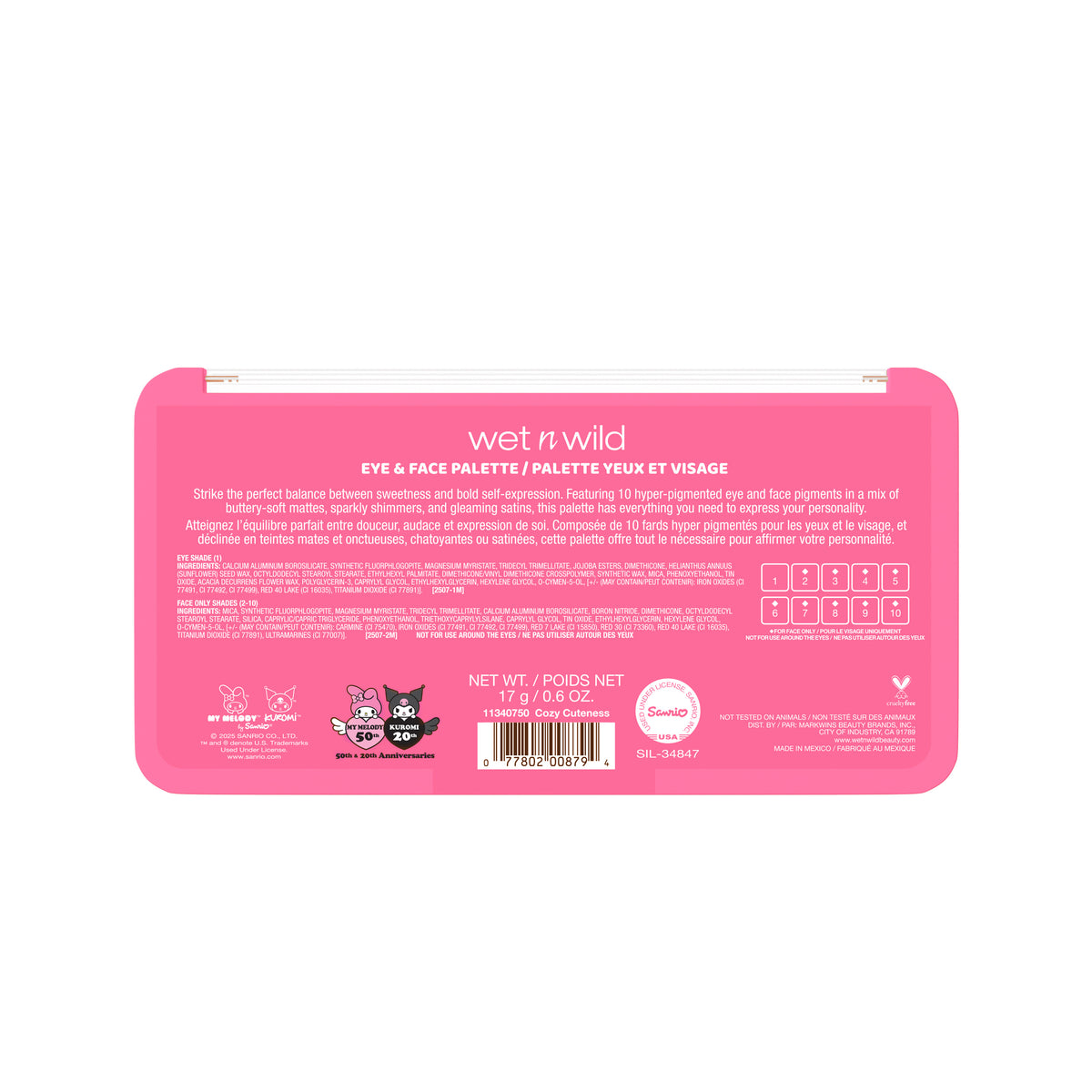 My Melody & Kuromi x Wet n Wild Eye & Face Palette (My Melody) Beauty MARKWINS