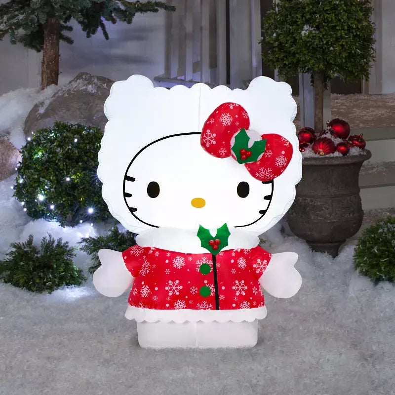 Gemmy Christmas Inflatable Hello Kitty in Snowflake Dress