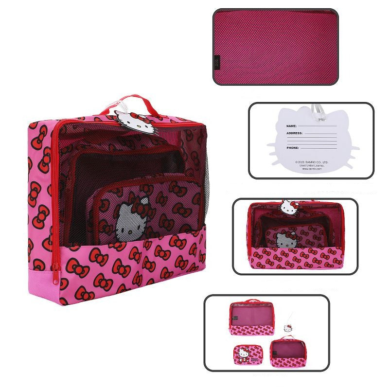 Hello Kitty Packing Cube &amp; Hang Tag Set Travel BIOWORLD   