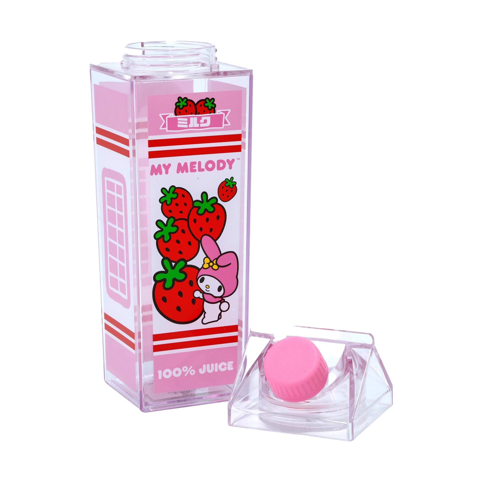 My Melody Milk Carton Water Bottle (Strawberry) Home Goods BIOWORLD   
