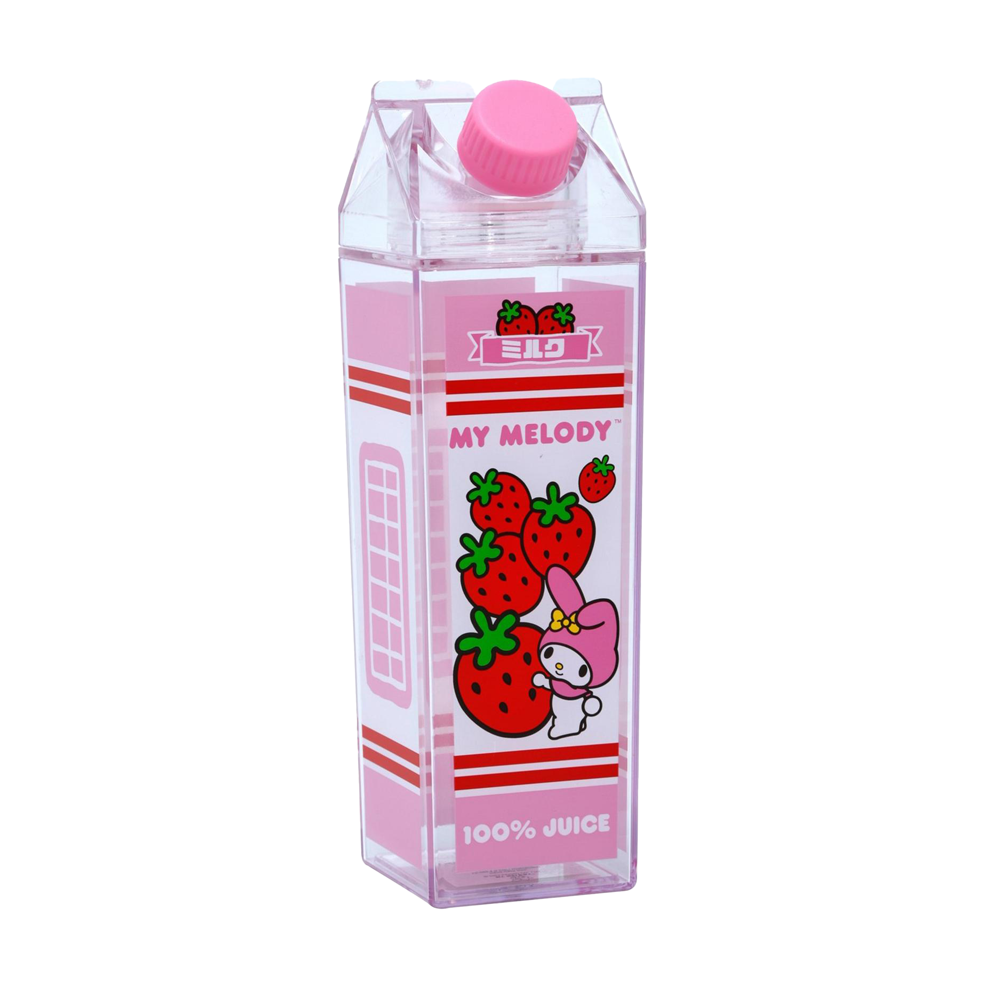 My Melody Milk Carton Water Bottle (Strawberry) Home Goods BIOWORLD   