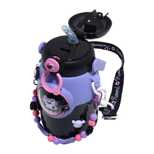 Kuromi Travel Water Bottle With Lanyard Home Goods BIOWORLD