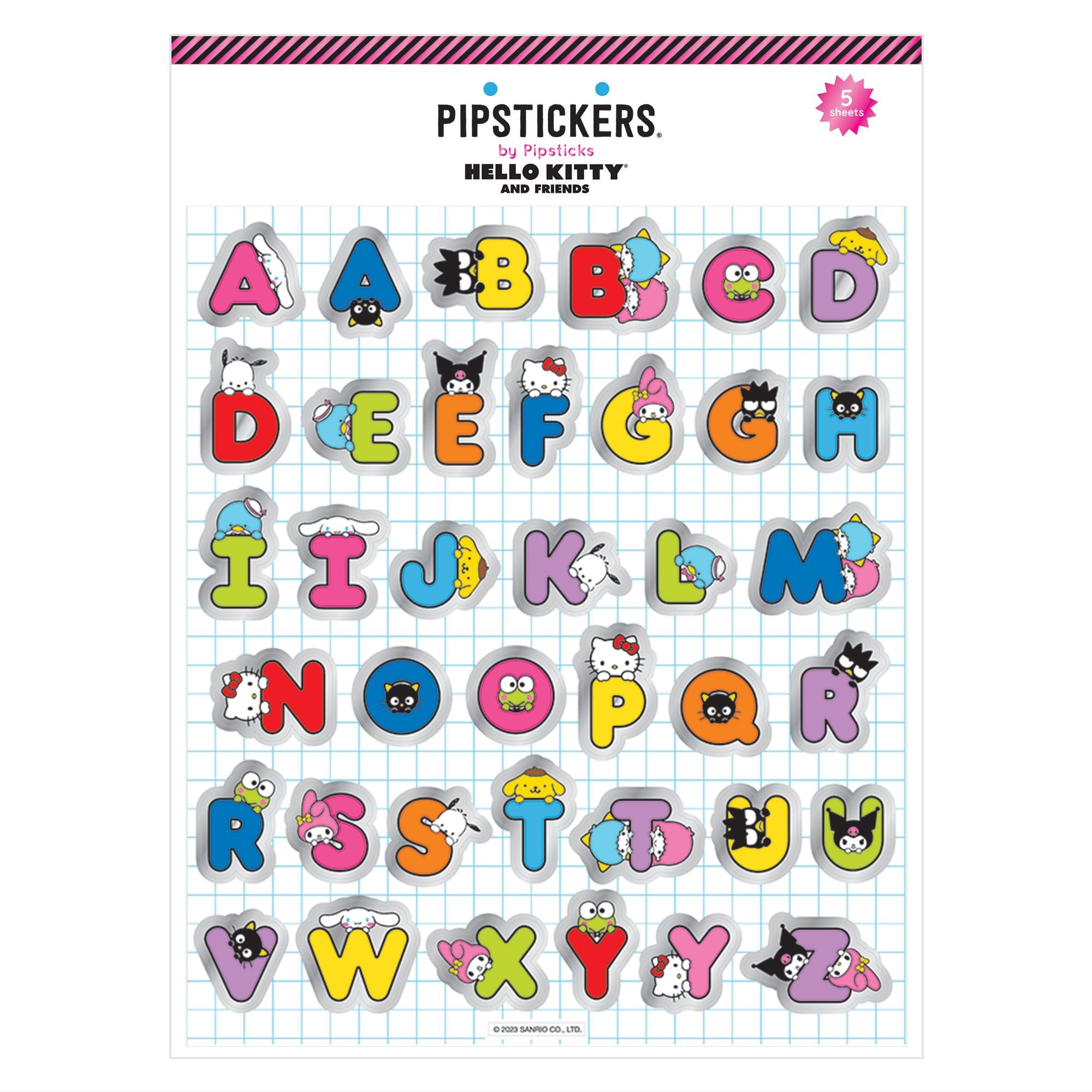 Hello Kitty And Friends x Pipsticks Big Alphabet Stickers Stationery Pipsticks Inc   