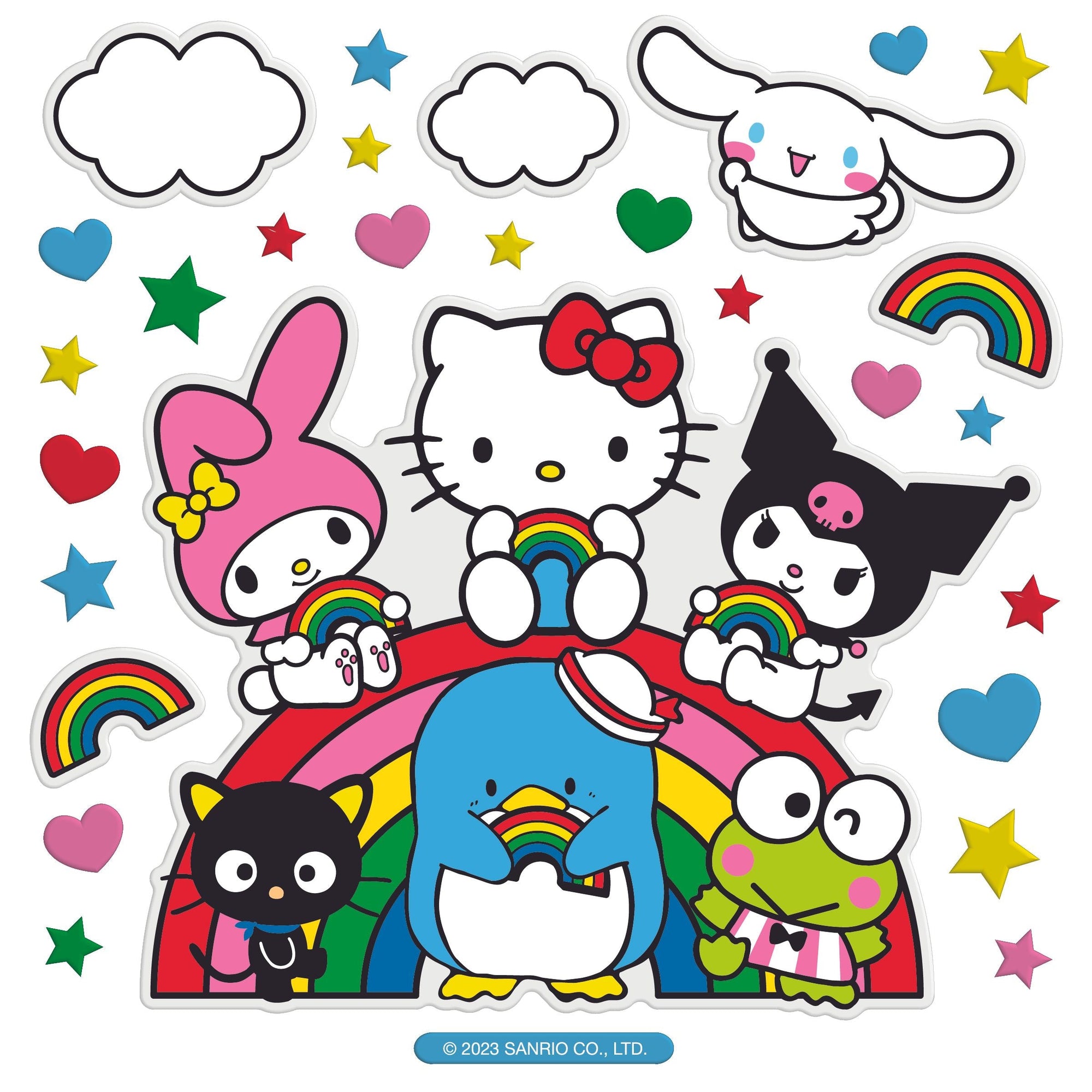 Hello Kitty And Friends x Pipsticks Rainbow Pals Super Big Puffy Stickers Stationery Pipsticks Inc   