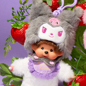 Kuromi x Monchhichi Plush Mascot Keychain (Monchhichi)