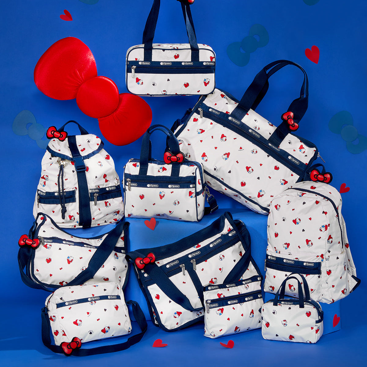 Hello Kitty x LeSportsac Small Voyager Backpack (Lots of Love)
